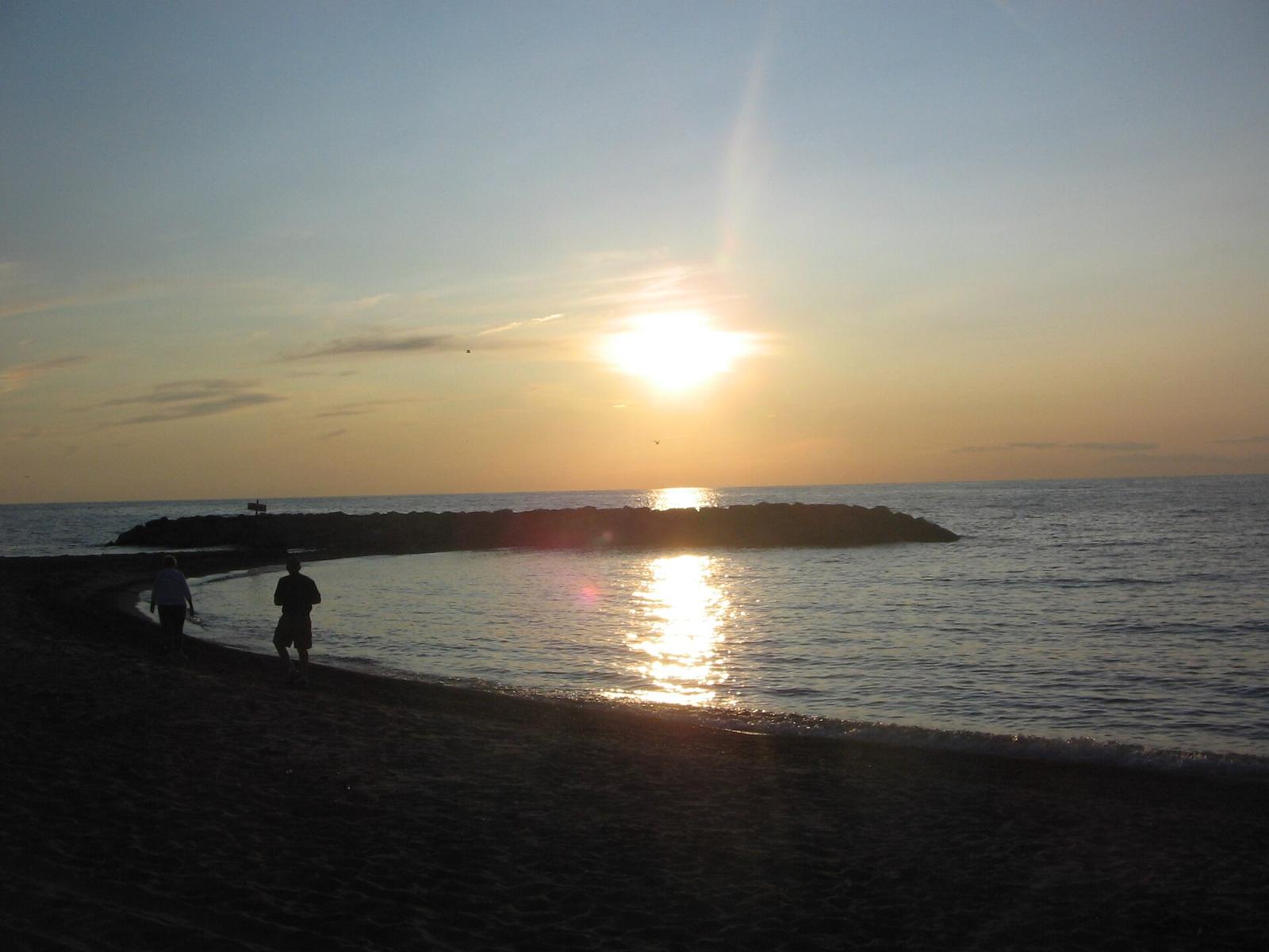 Sunset over the lake at Presque Isle.